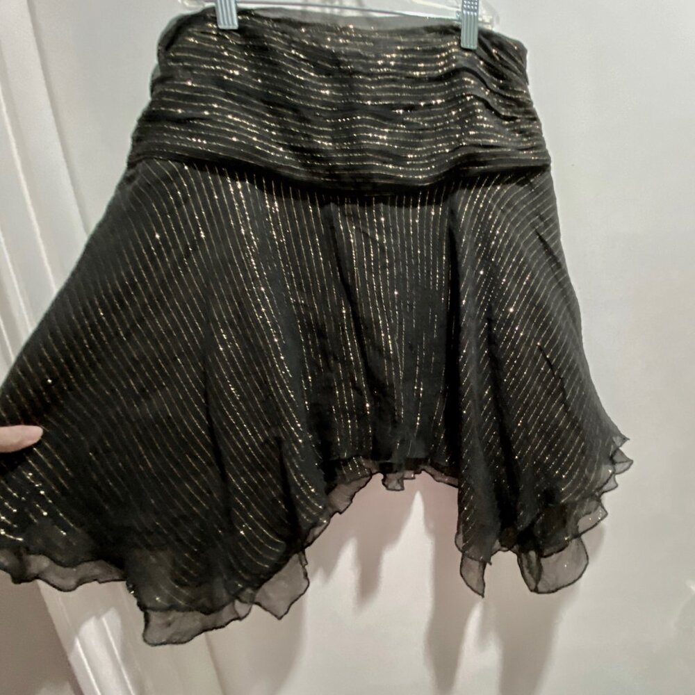 (4) Express Whimsigoth Fairy Grunge Witch Boho Silk Asymmetric Mini Skirt 6 - Picture 4 of 8